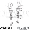 Cifial 600033EM Emmie Deck Valve and Aqua Filler Dimension