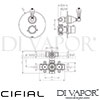 Cifial Asbury 2 Control Valve Black Crystal Shower Dimensions