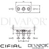 Cifial 600L32BHL Brookhaven Lever 3 Control Landscape Thermostatic Shower Valve Dimensions