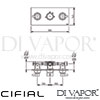 Cifial 600L32TB Techno 300 3 Control Landscape Thermostatic Valve 2 Outlets Shower Dimensions