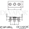 Cifial 600L33TB Techno 300 3 Control Landscape Thermostatic Valve 3 Outlets Shower Dimensions