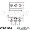 Cifial 600L34TB Techno 300 3 Control Landscape Thermostatic Valve 4 Outlets Dimensions