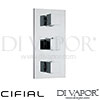 Cifial 600V32SQ Quadrado 3 Control Thermostatic Shower Valve 2 Outlets Spare Parts