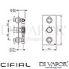 Cifial 600V33TB Techno 300 3 Control Thermostatic Valve 3 Outlets Shower Dimensions