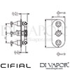 Cifial 600V34BHX Brookhaven Cross 3 Control Thermostatic Valve with Double Diverter Dimensions