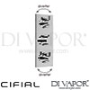 Cifial 600V34TB Techno 300 3 Control Thermostatic Valve 4 Outlets Shower Spare Parts