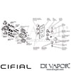 Cifial 600V35TB Techno 300 3 Control Thermostatic Valve 5 Outlets Shower Dimension