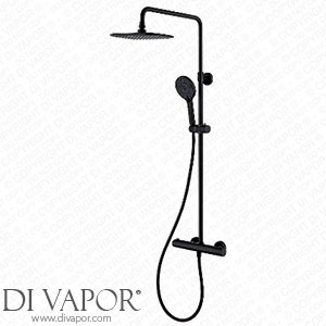 Vurtu 628552 Hertford Thermostatic Valve Round Overhead and Hand Shower Black Spare Parts