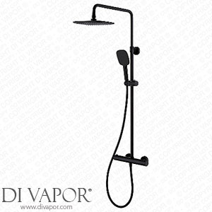 Vurtu 628554 Hunsdon Thermostatic Valve Square Overhead and Hand Shower Black Spare Parts