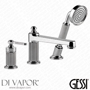 Gessi Venti20 Three Piece Bath Shower Mixer with Diverter and Spout 65037#031 Spare Parts