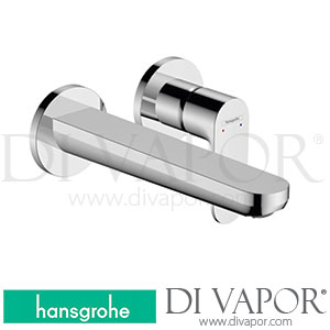 Hansgrohe 72528000 Rebris S Single Lever Basin Mixer for Concealed Installation Wall-Mounted with Spout 20 Cm >06/22 Spare Parts