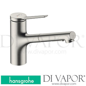 Hansgrohe 74800800 Zesis M33 Single Lever Kitchen Mixer 150, Pull-Out Spray, 2Jet Spare Parts >12/21