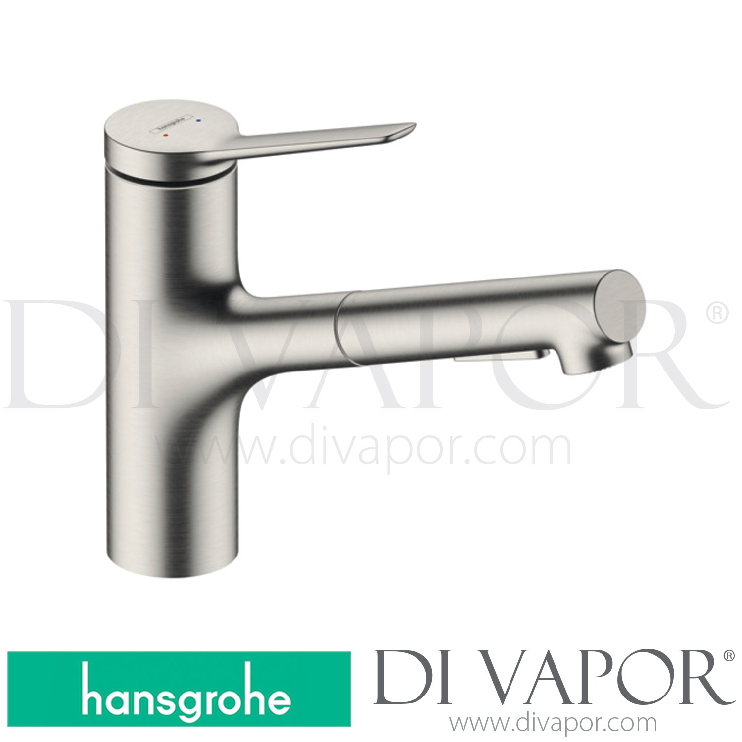 Hansgrohe 74800801 Zesis M33 Single Lever Kitchen Mixer 150, Pull-Out Spray, 2Jet Spare Parts >10/21