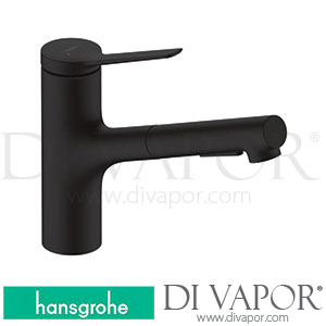 Hansgrohe 74803670 Zesis M33 Single Lever Kitchen Mixer 150, Pull-Out Spray, 2Jet, Sbox Lite Spare Parts >01/22