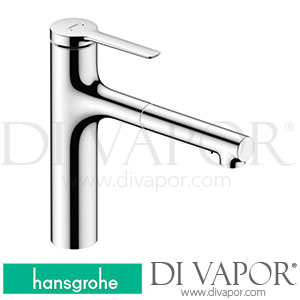 Hansgrohe 74804000 Zesis M33 Single Lever Kitchen Mixer, 160, Pull-Out Spray, 2Jet, Sbox Lite Spare Parts >01/22