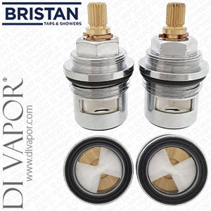 Bristan 9V2007NC 1/4 turn 3/4 Pair CD Valve Cartridges 8/20 (Hot & Cold) for NR 3/4