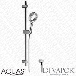 AQUAS Wave Slider Rail Kit with X-Jet Handshower - Chrome - A000274 Spare Parts