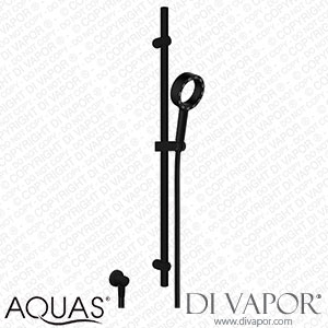 AQUAS Wave Slider Rail Kit with X-Jet Handshower - Matt Black - A000333 Spare Parts