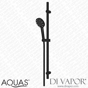 AQUAS X-Jet Turbo Slider Rail Kit with 3-Spray Handshower - Matt Black - A000430 Spare Parts