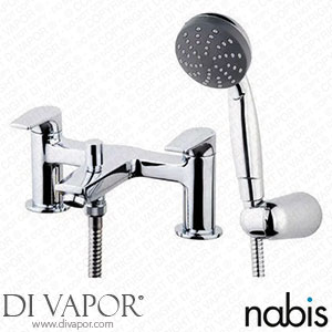 Nabis A05023 Ossia Two Tap Hole Bath/Shower Mixer Tap and Kit Chrome Spare Parts