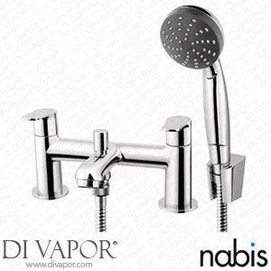 Nabis A05492 Galene Lever 2-Tap Hole Bath Shower Mixer Tap and Kit Chrome Spare Parts