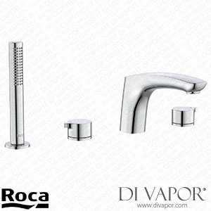 Roca Deck-Mounted Bath-Shower Mixer with Central Spout Hand Shower and 1.50m Flexible Hose (A5A093AC00) Spare Parts