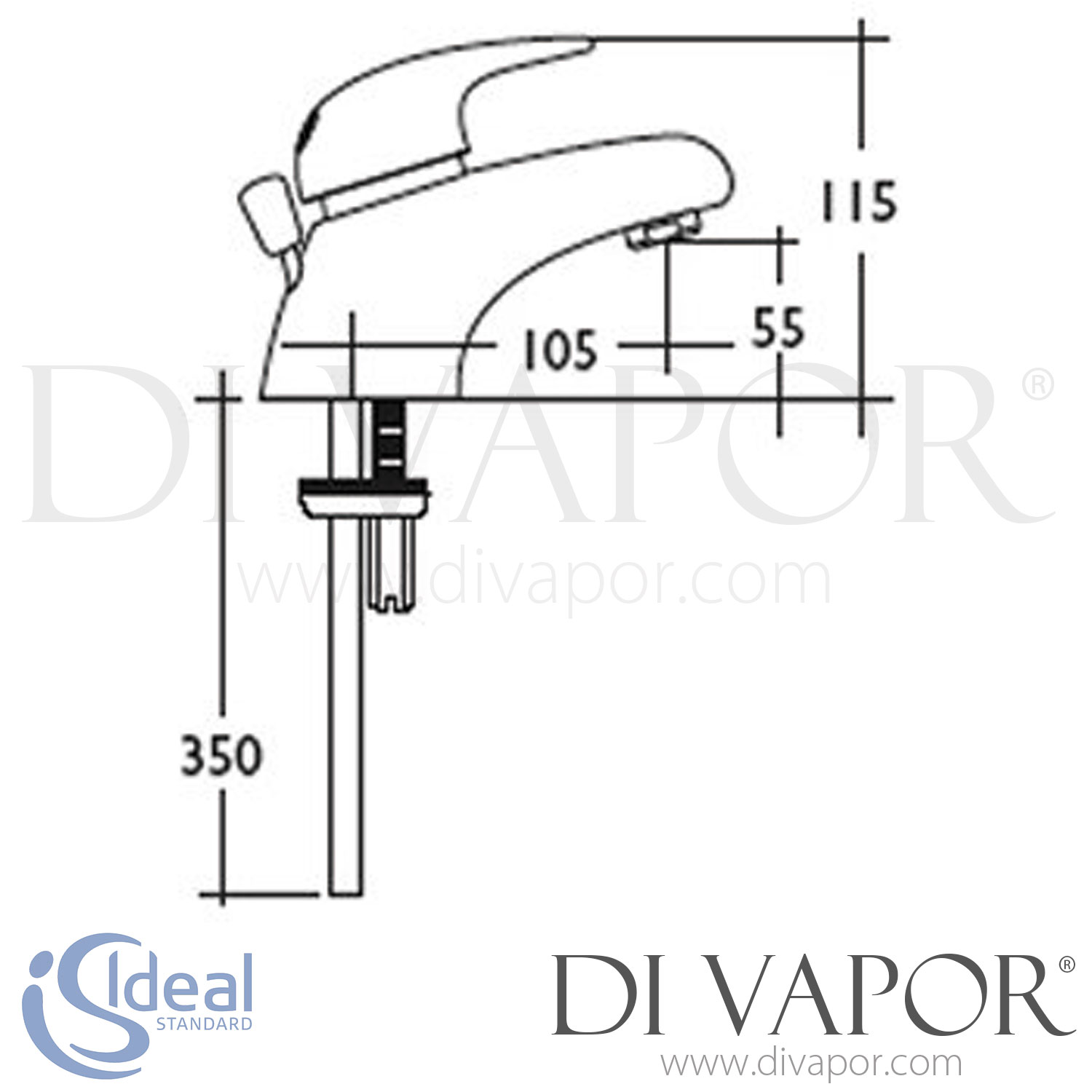 Ideal Standard A7600AA Domi Solo Single Lever 1 Taphole Basin Mixer Tap ...