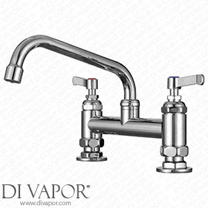 POUGEO Deck Mount Commercial Mixer 7 Center Tap Kitchen Sink Tap with 8 Inch Swing Nozzle 8 Inch Spout Tap Spare Parts