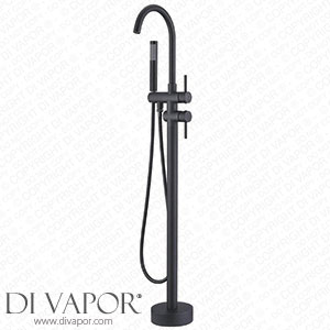 DASHADAO Modern Freestanding Bathtub Tap Brass Floor Mount with Hand Shower Tap Bathtub Tap with Shower Handheld Shower Mixer Tap 360? Filler Spout Bath Cold and Hot Mixer Black Spare Parts