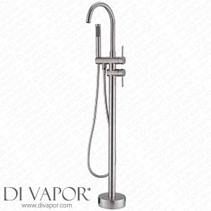 DASHADAO Modern Freestanding Bathtub Tap Brass Floor Mount with Hand Shower Tap Bathtub Tap with Shower Handheld Shower Mixer Tap 360? Filler Spout Bath Cold and Hot Mixer Brushed Ni Spare Parts