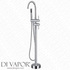 DASHADAO Modern Freestanding Bathtub Tap Brass Floor Mount with Hand Shower Tap Bathtub Tap with Shower Handheld Shower Mixer Tap 360? Filler Spout Bath Cold and Hot Mixer Chrome Spare Parts