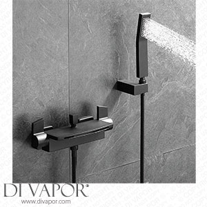 DASHADAO Bath Shower Tap Wall Mounted Brass Matte Black Waterfall Spare Parts