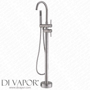 GTYT Modern Freestanding Bathtub Tap Brass Floor Mount with Hand Shower Tap Bathtub Tap with Shower Handheld Shower Mixer Tap 360? Filler Spout Bath Cold and Hot Mixer Brushed Ni Spare Parts