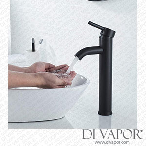 TINMAGI Tall Bathroom Tap Single Lever Wash Basin Mixer Tap Black Spare Parts