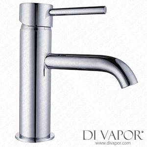 Funime Basin Tap Single Lever Round Bathroom Sink Tap Mixer Chrome Brass with UK Standard Fittings Spare Parts