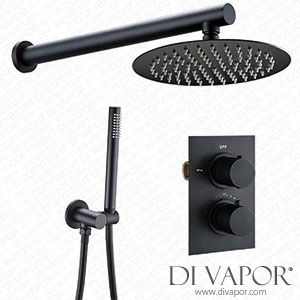 DASHADAO Shower System Wall Mounted Black Thermostatic Control Mixing Valve Shower Tap Set Spare Parts