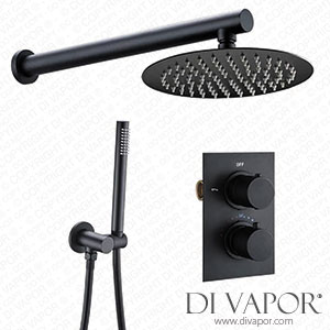 DASHADAO Shower System Wall Mounted Black Thermostatic Control Mixing Valve Shower Tap Set Spare Parts