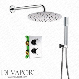 LIYING Chrome Thermostatic Shower Tap Dual Handle Wall Mounted Spare Parts