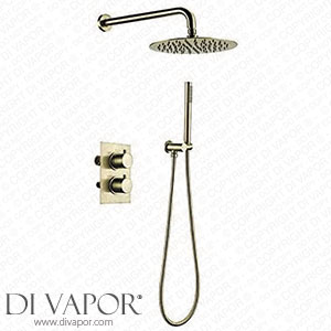 DASHADAO Bathroom Shwoer Tap Brushed Gold Shower Set 2 Handles Diverter Thermostatic Control Mixing Valve Shower System Spare Parts