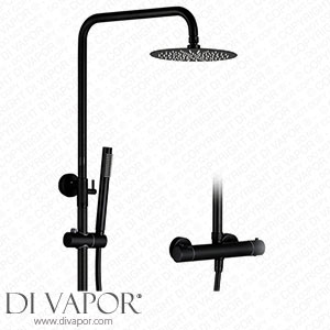 DASHADAO Bathroom Thermostatic Shower Tap Set Black/Chrome Rain Fall Tap Brass Diverter Mixer Tap Spare Parts