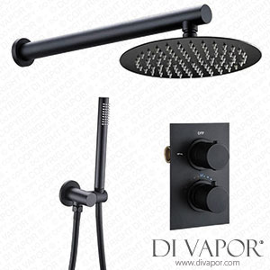 DASHADAO Matte Black Bathroom Wall Mounted Rain Shower Tap Thermostatic Valve Shower Spare Parts