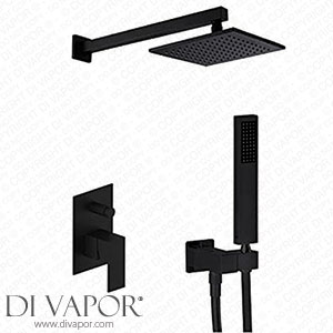 GTYT Shower System Wall Mount Bathroom Luxury Rain Mixer Shower Combo Set Black Matte Painting Square Shower Head System Shower Trim Kit Ceramic Valve Shower Set 12inch Spare Parts