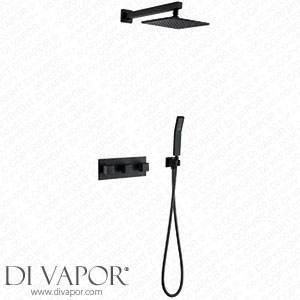 GTYT Shower System Wall Mounted Black Bath Shower Tap 8 inch Rain Shower Head Bathroom Shower Set Diverter Mixer Valve Shower System Luxury Shower Set Spare Parts