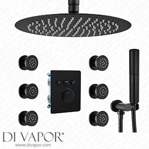 Homekicen Matte Black Rain Shower System Spare Parts