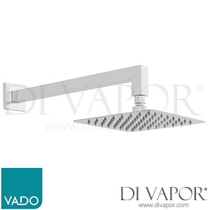 VADO AQB-SQ/20/SA/A-C/P Aquablade 200mm 8 Square Easy Clean Slimline Shower Head with Arm Spare Parts