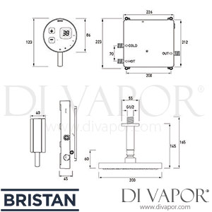 Bristan ARDE SHCCF B Artisan Evo Digital Thermostatic Ceiling Fed Shower - Black - Spare Parts