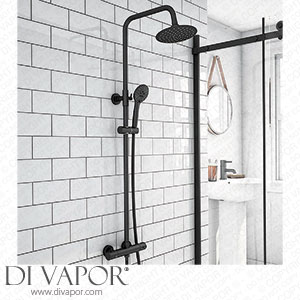 Arezzo Modern Round Thermostatic Shower - Matt Black - ARZ003 Spare Parts