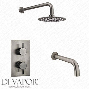 Arezzo Gunmetal Grey Shower Set (Fixed Round Shower Head + Bath Spout) - ARZGM4 Spare Parts