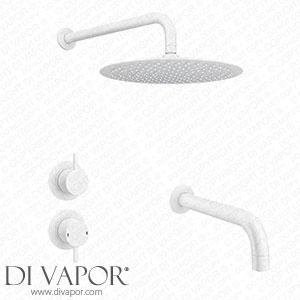 Arezzo Matt White Shower Set (Fixed Round Shower Head + Bath Spout) - ARZMW4 Spare Parts