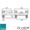 VADO AST 137 CP Astra Contract 2 Hole Bath Filler Spare Parts Diagram